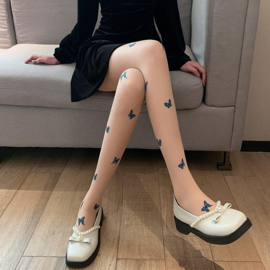 Blue Bowknot Stockings Women's Pantyhose