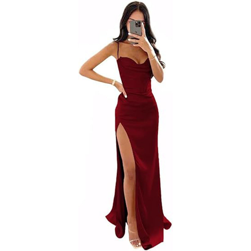 European And American Women's Clothing Sleeveless Camisole Evening Dress