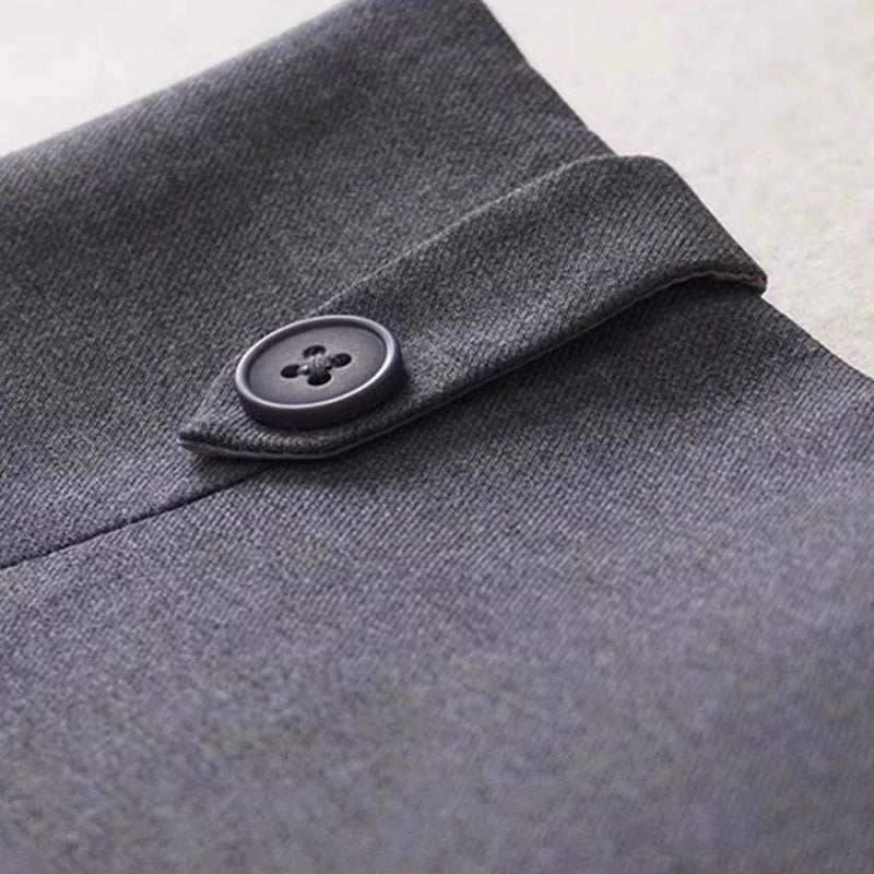 Graceful Gray High Waist Slim-fit Skirt Hip Skirt