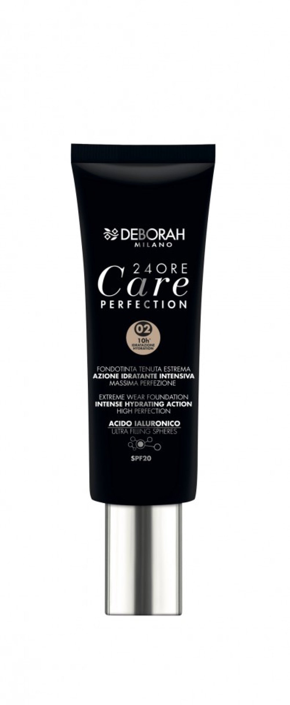 Deborah, 24 Ore Care Perfection, Hydrating, Liquid Foundation, 02, Beige, SPF 20, 30 ml *Tester