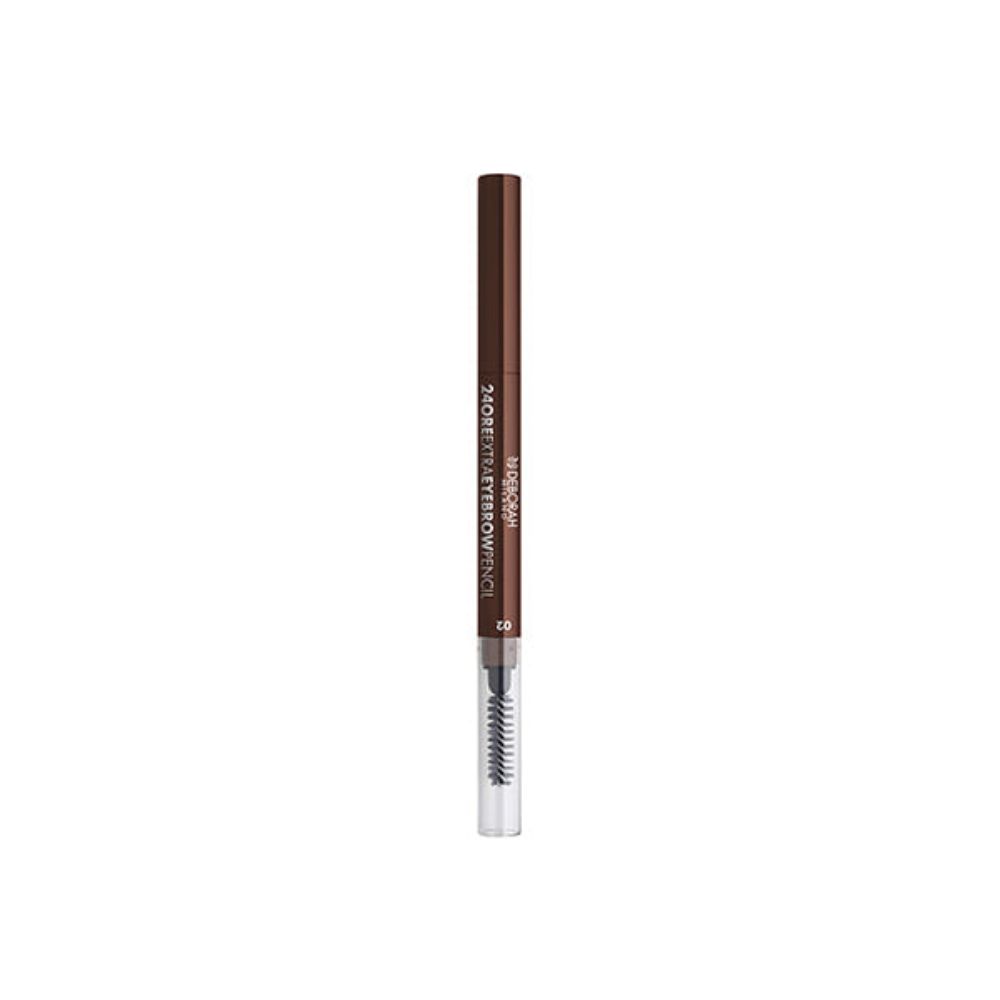 Deborah, 24 Ore Extra, Double-Ended, Eyebrow Cream Pencil & Brush 2-In-1, 03, Dark