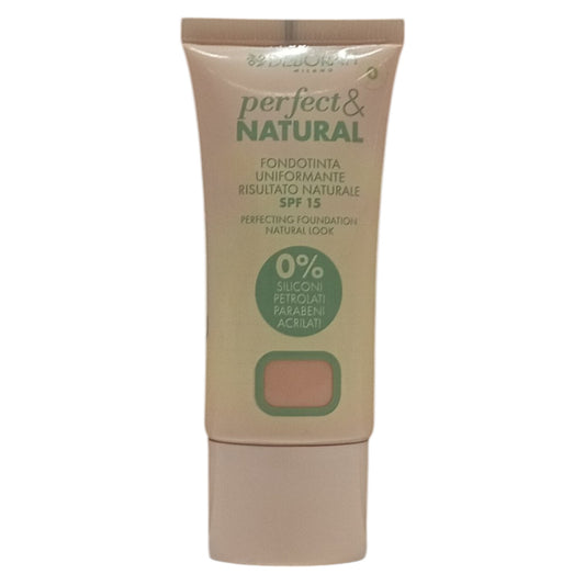 Deborah, Perfect & Natural, Liquid Foundation, 01, Fair Rose, SPF 15, 30 ml