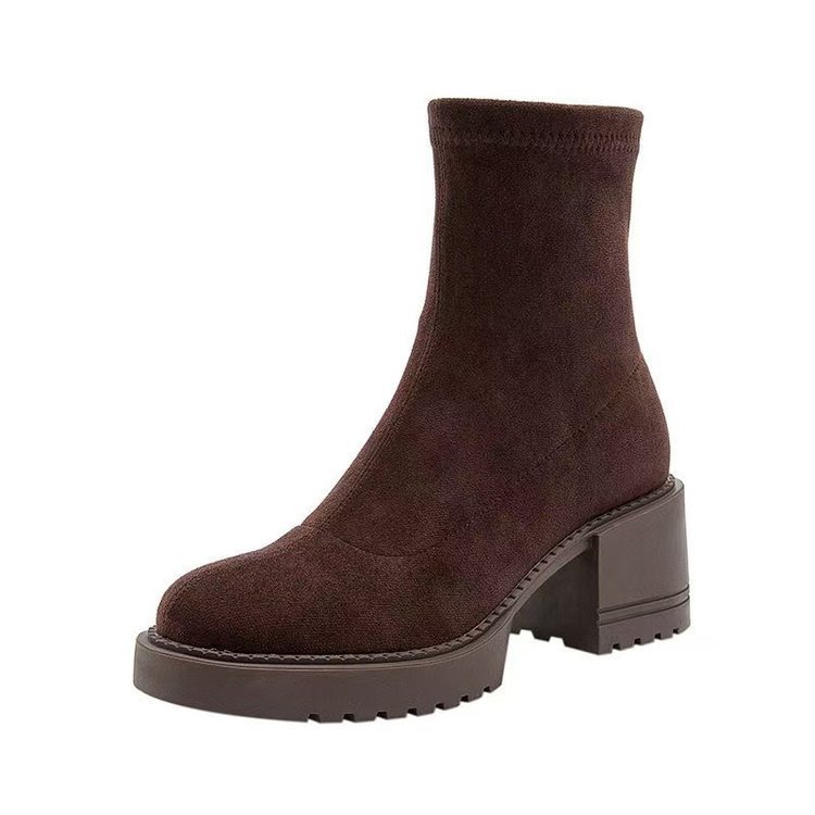 Brown Heeled Ankle Boots For Petite Women