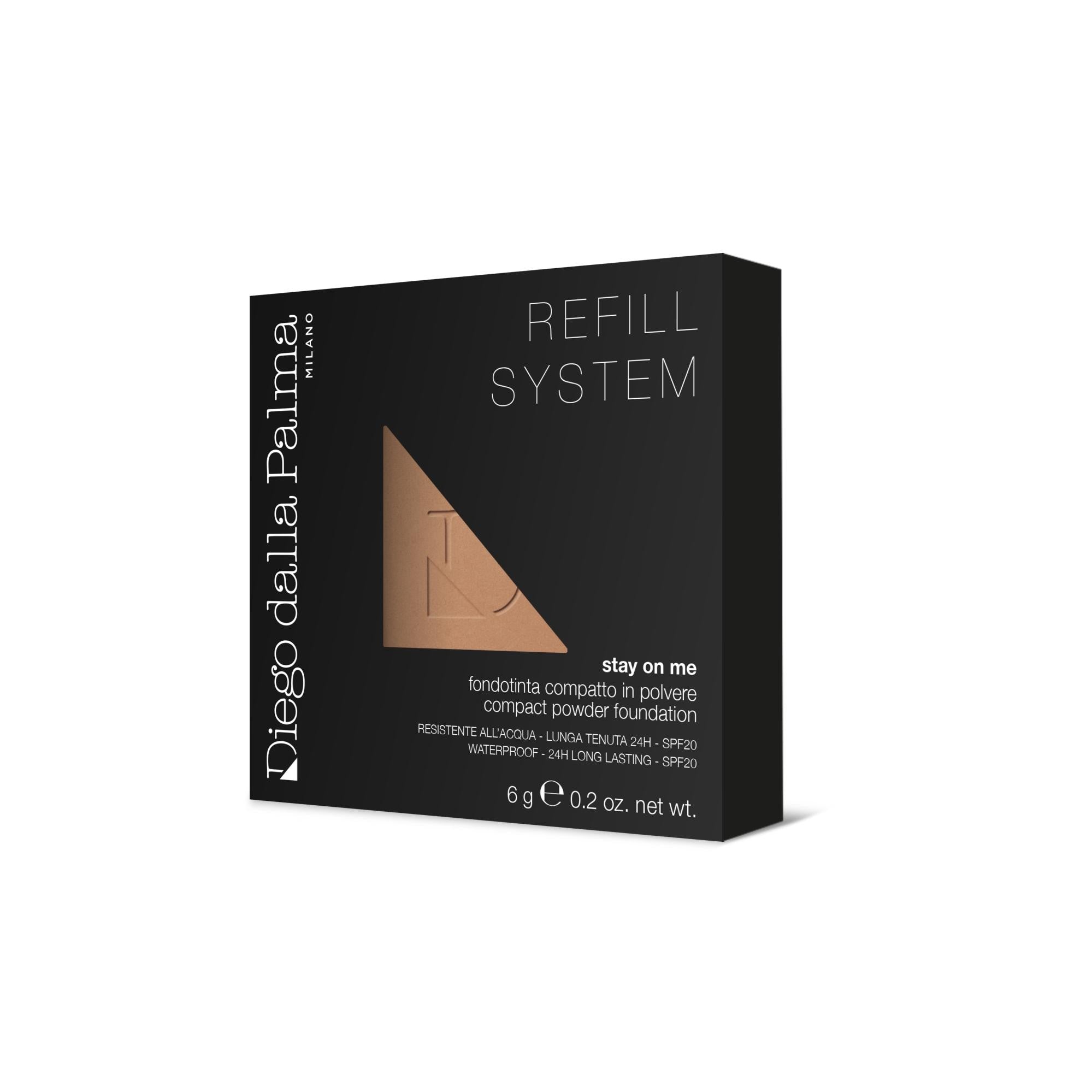 Diego Dalla Palma, Stay On Me, Long Lasting, Compact Foundation, 56, Cocoa, SPF 20, Refill, 6 g
