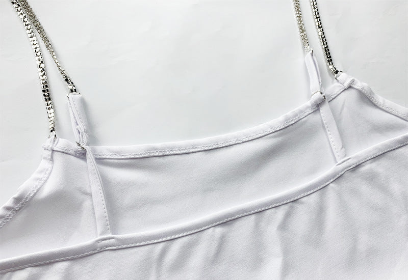 Diamond Chain Sling Sexy Tight-fitting Halter Bodysuit