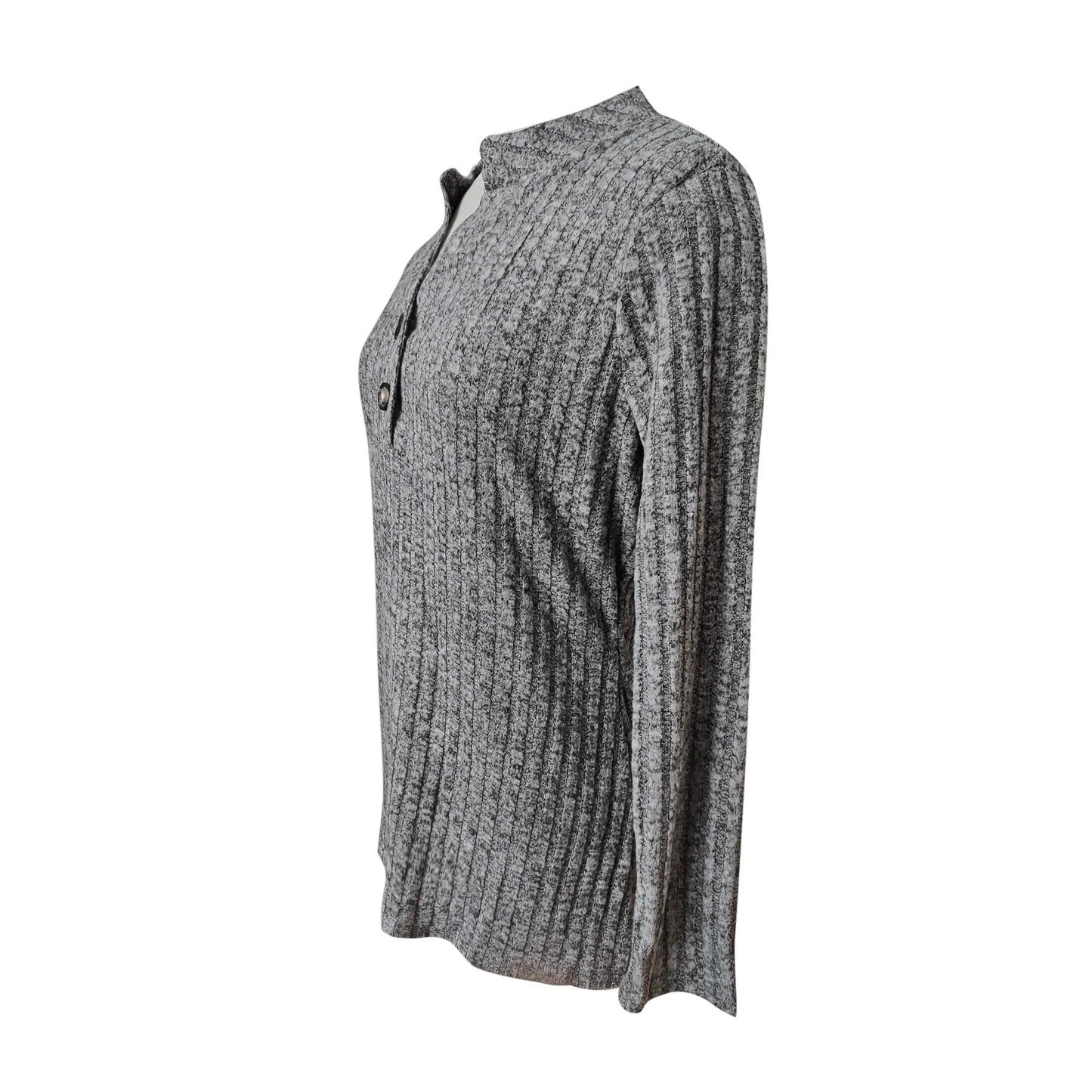 Women's Solid Color V-neck Button-up Top