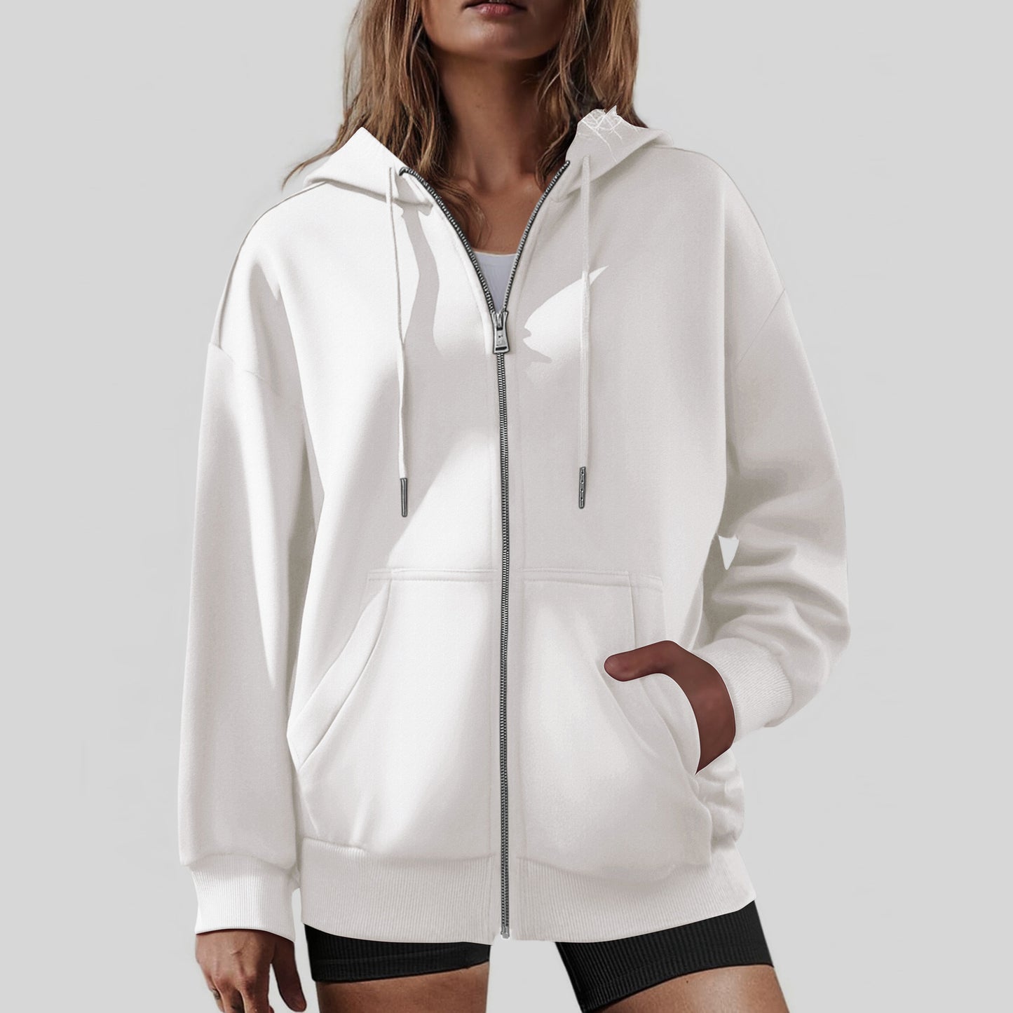 Zip-up Hoodie Casual Sport Women's Sweatshirt