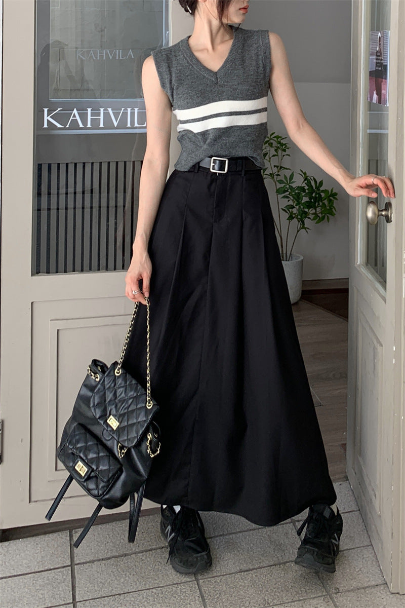 Slimming Temperament Mid-length Large Swing Skirt