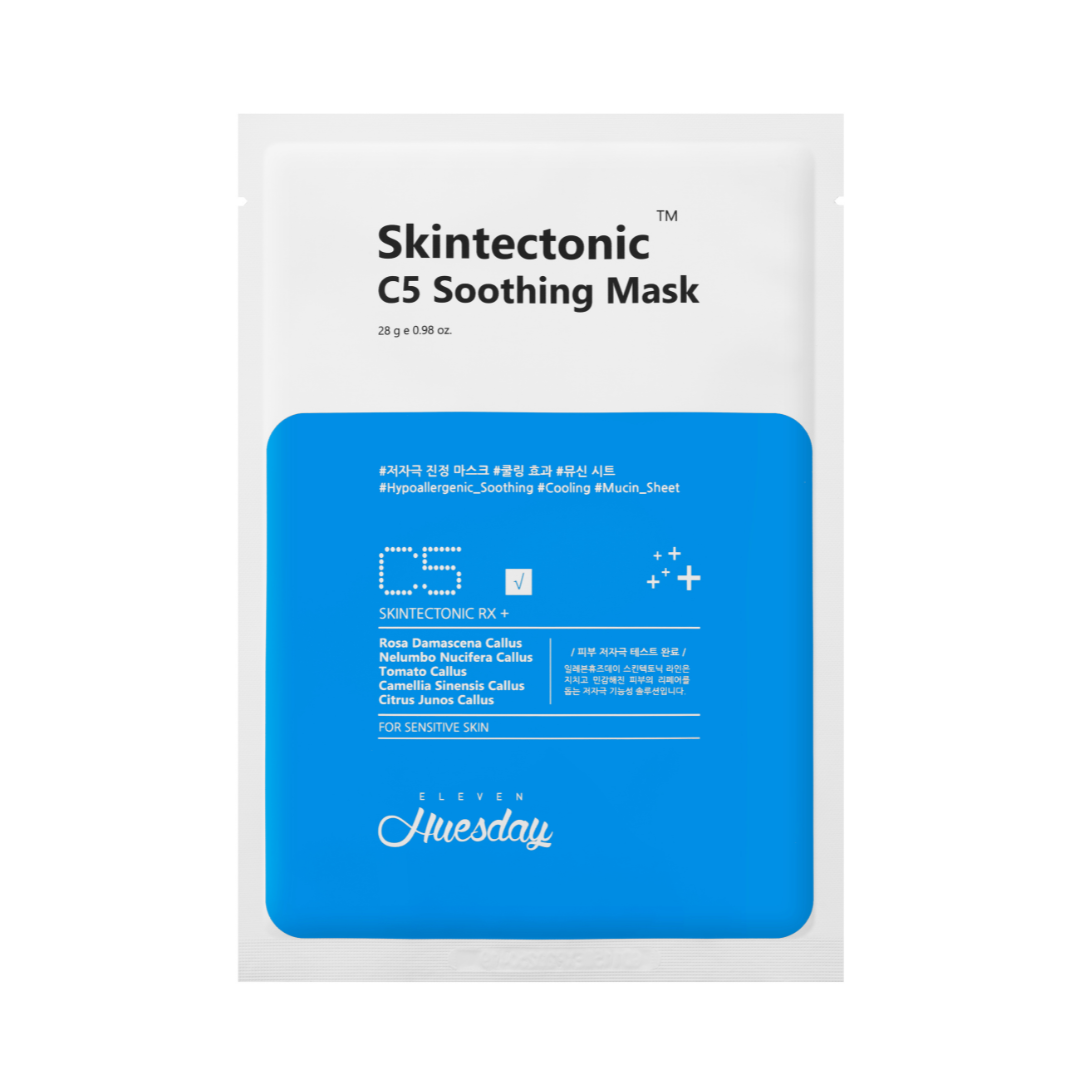 Eleven Huesday, Skintectonic C5, Soothing, Sheet Mask, For Face, 28 g