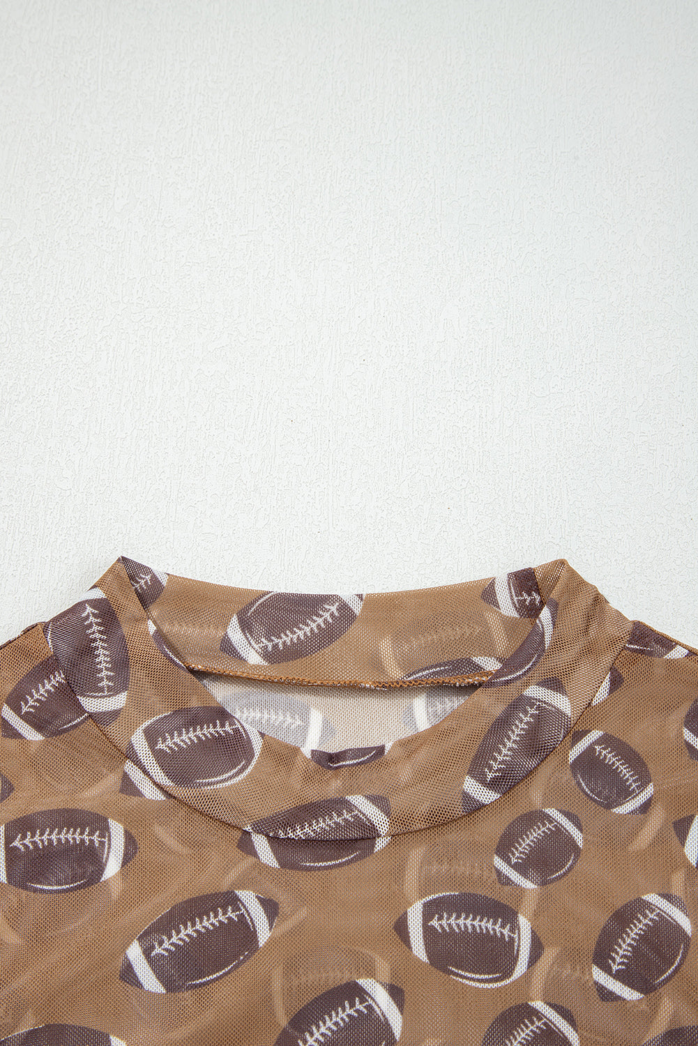 Black Baseball Game Day Sheer Mesh Long Sleeve Top
