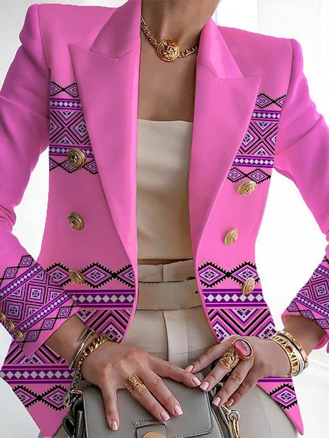 European And American Women's Clothing Fashion Printed Suit Slim Fit Small Suit