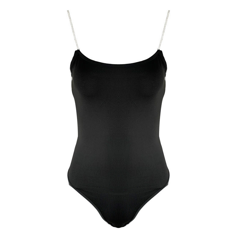 Diamond Chain Sling Sexy Tight-fitting Halter Bodysuit