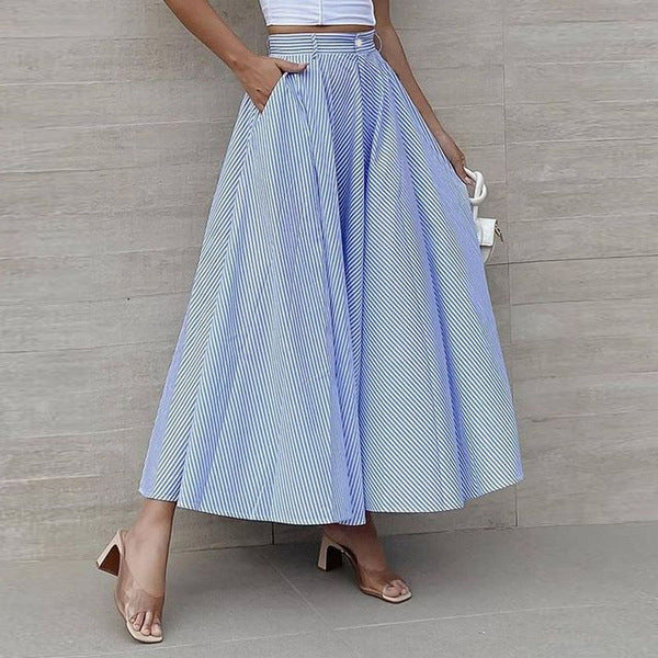 Women's Fashion Summer Stripes Long Dress