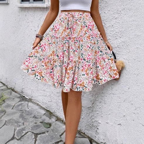 Womens Fashionable Casual Printed Stretch Skirt