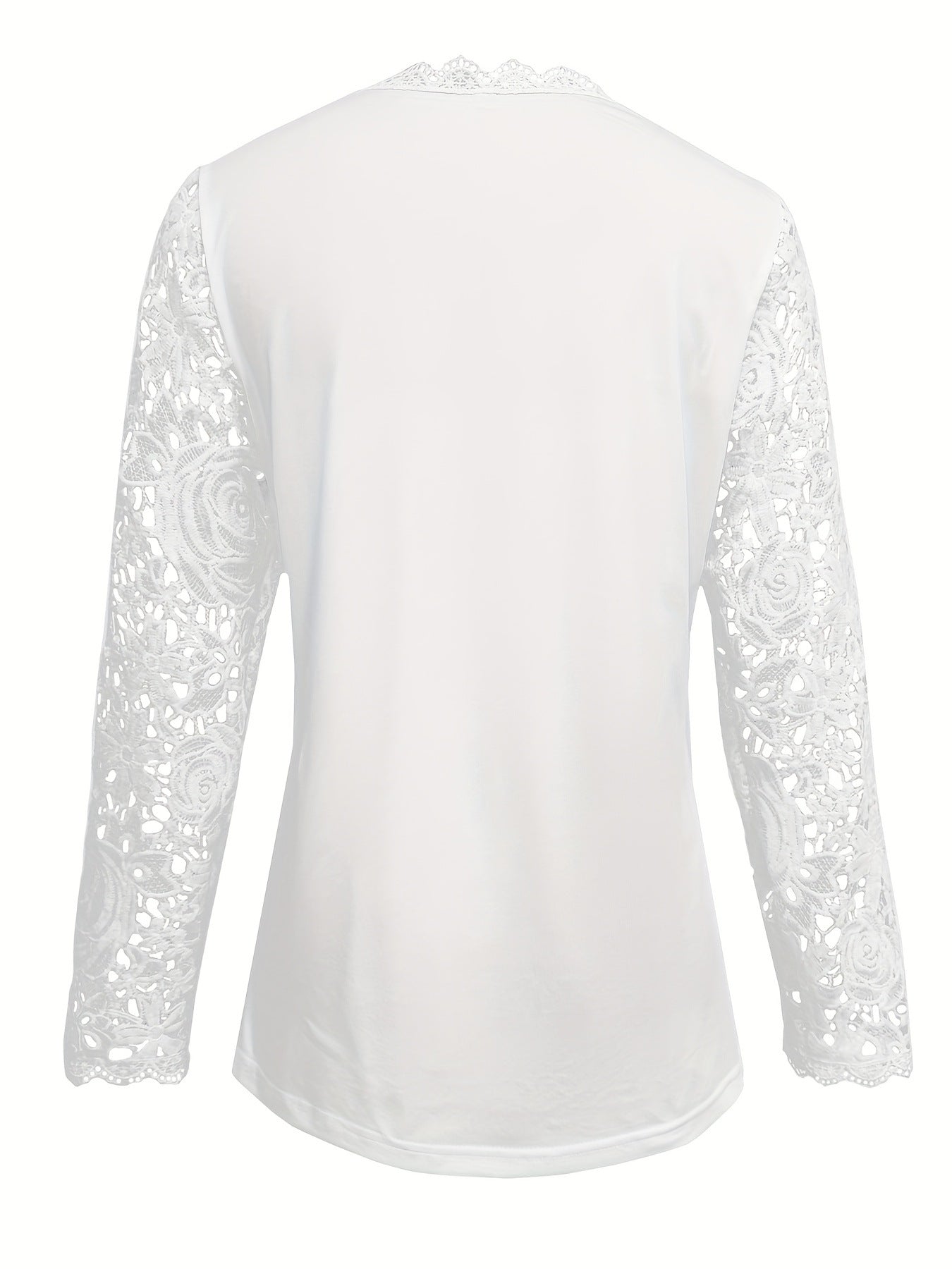 Lace Crewneck Long-sleeve Vintage Top