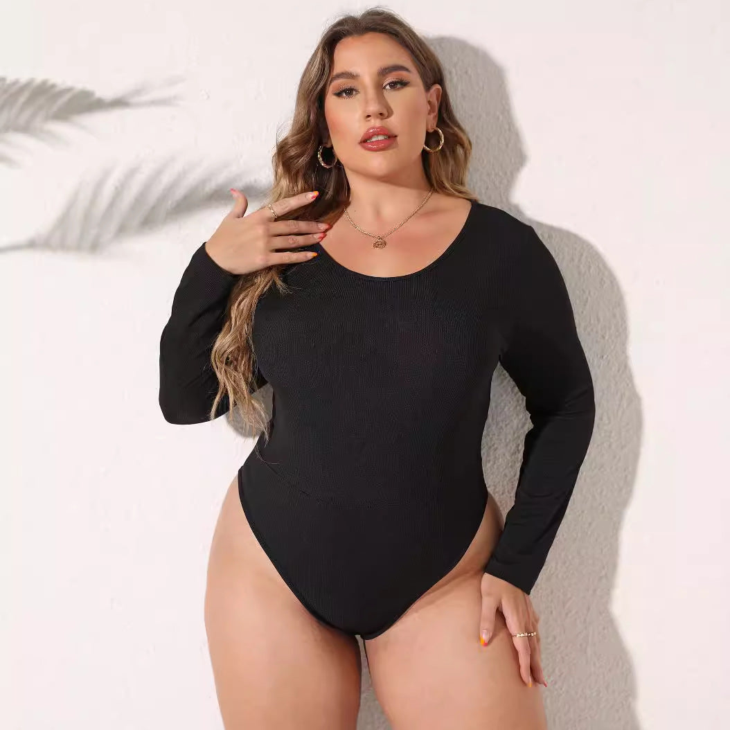 Minimalist Long Sleeve Bottoming Shirt Jumpsuit