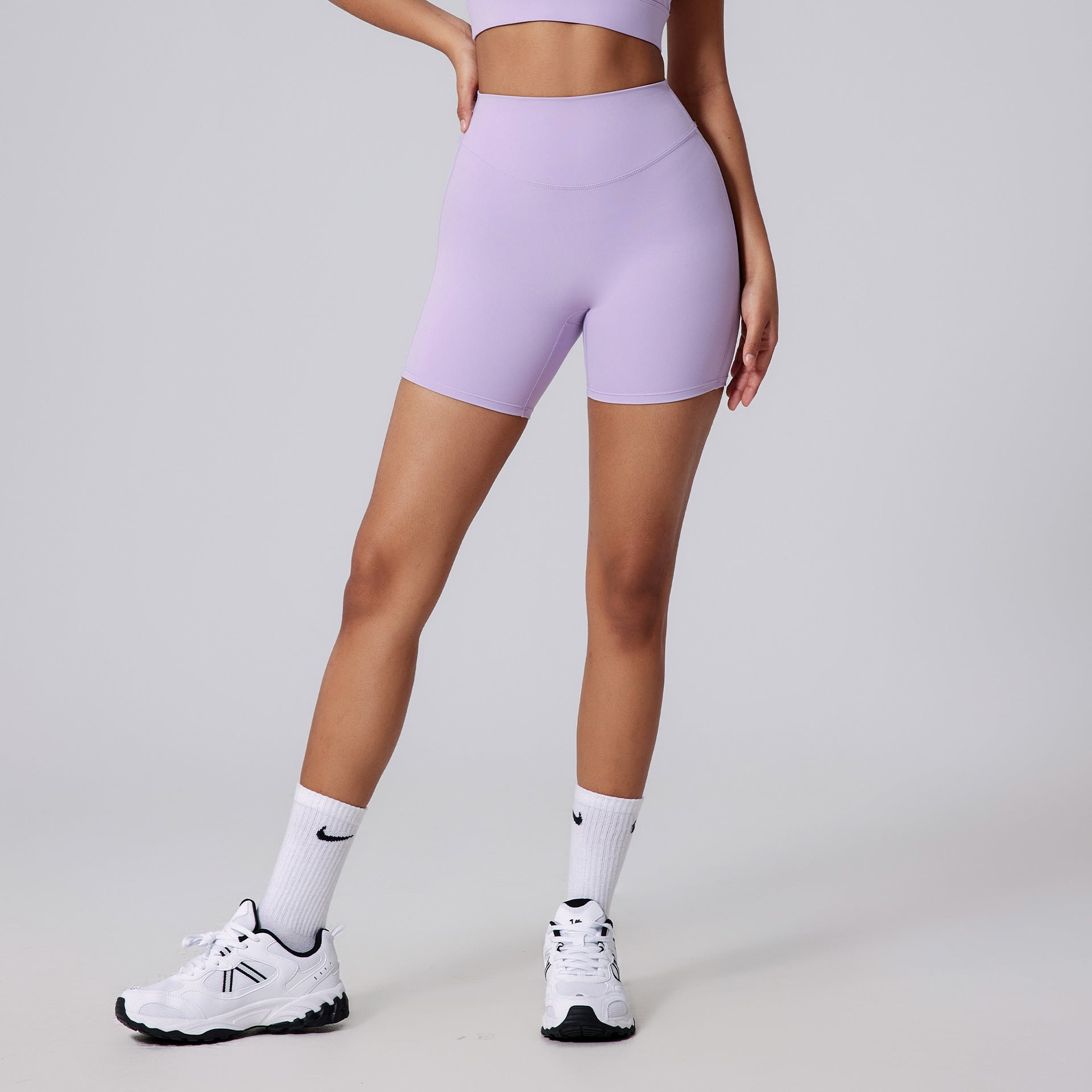 Women's Fashion Nude Feel Anti-curling Yoga Shorts