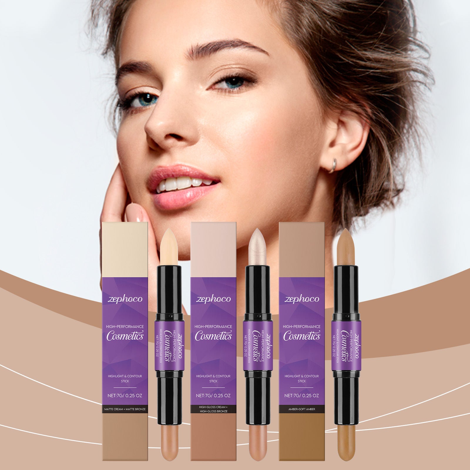 2-in-1 Cream Highlight Contour Stick Series