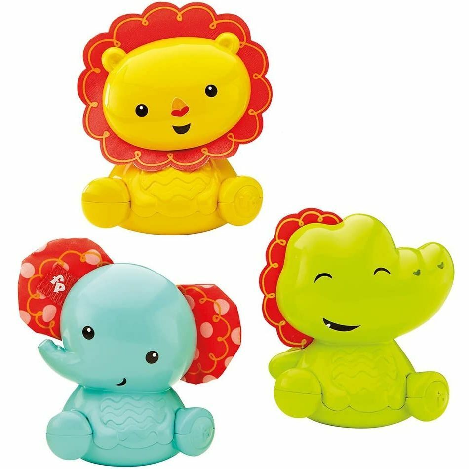 Fisher Price, Roly-Polly Friends, Lion,Elephant,Crocodile, Rattle Toy Sets, 3+ months