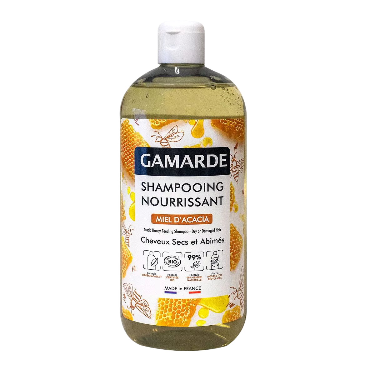 Gamarde, Bio, Acacia Honey, Hair Treatment Shampoo, Nourishing, For Dry & Damaged Hair, 500 ml