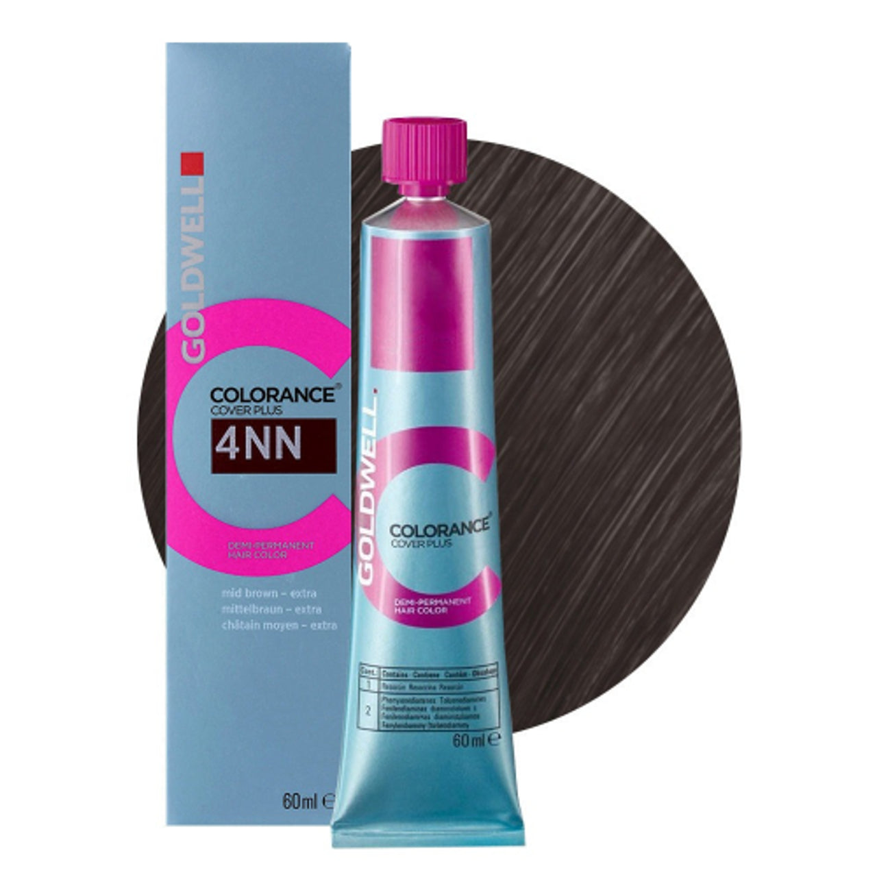 Goldwell, Colorance, Demi-Permanent Hair Dye, 4NN Intense Medium Brown, 60 ml