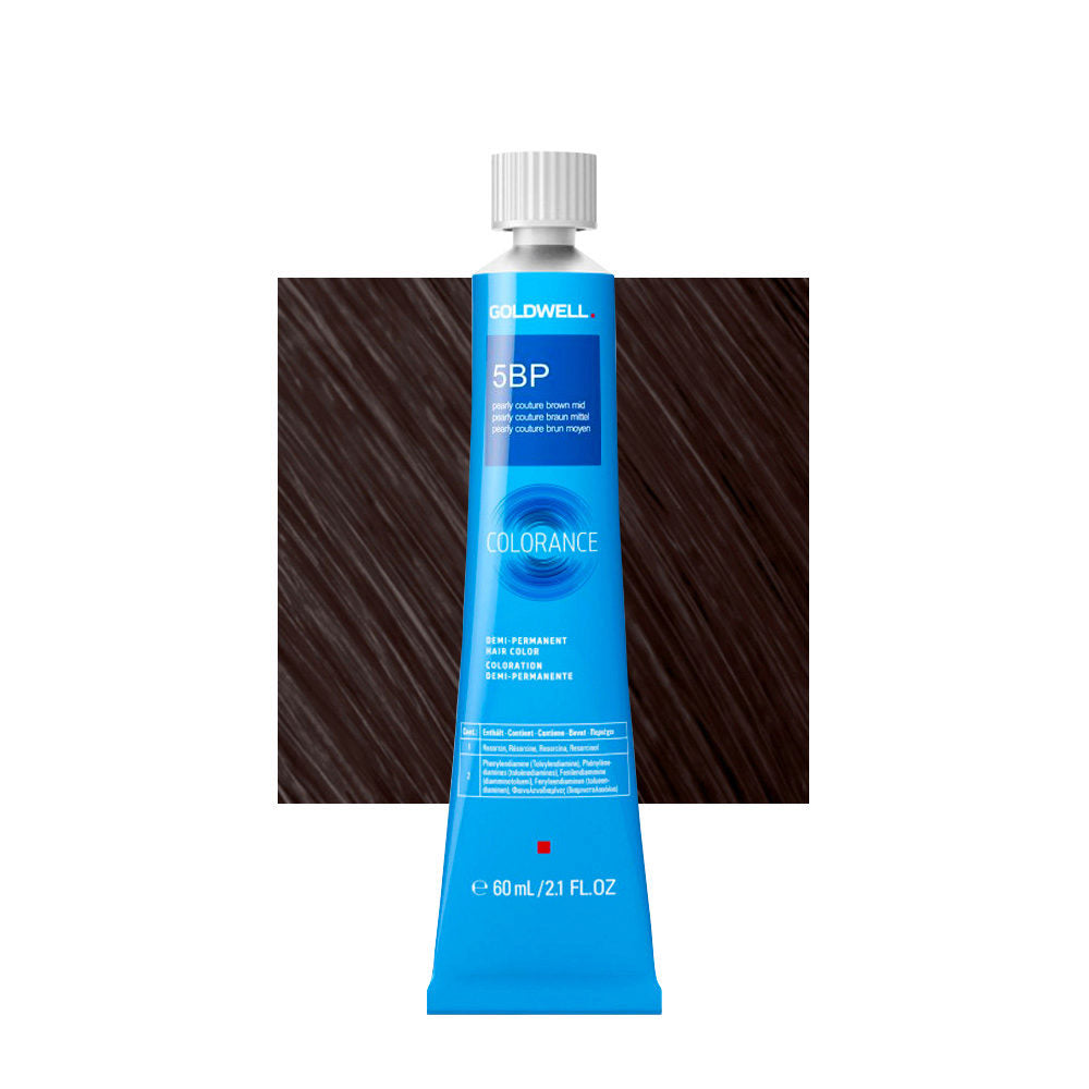 Goldwell, Colorance, Demi-Permanent Hair Dye, 5BP Medium Pearly Couture Brown, 60 ml