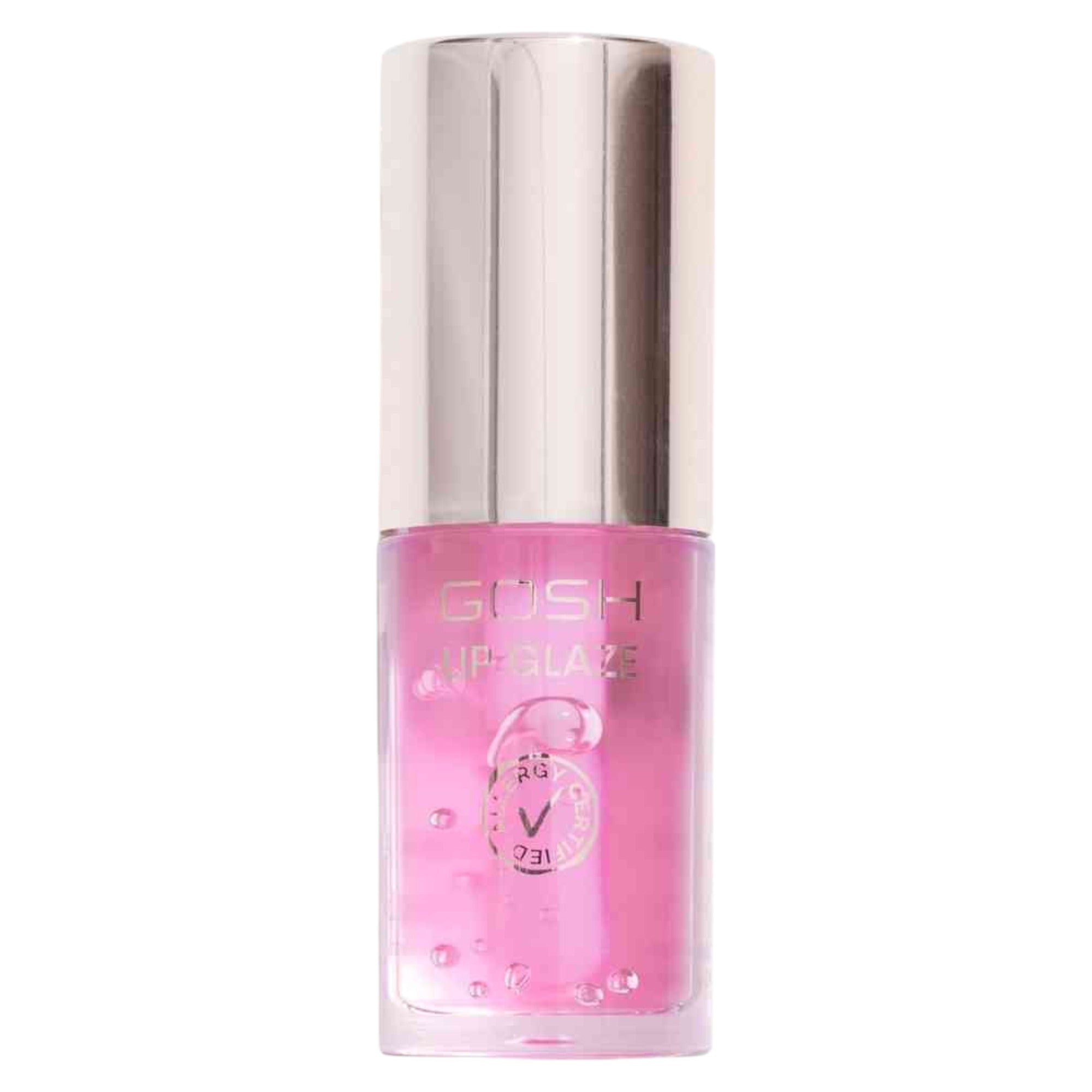 Gosh, Lip Glaze, Allergy Certified, Long-lasting shine, Lip Gloss, 001, Shocking Pink, 5.5 ml