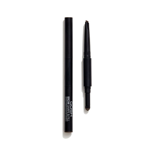 Gosh, Shape & Fill, Double, Eyebrow Cream Pencil, 003, Dark Brown, 0.5 g