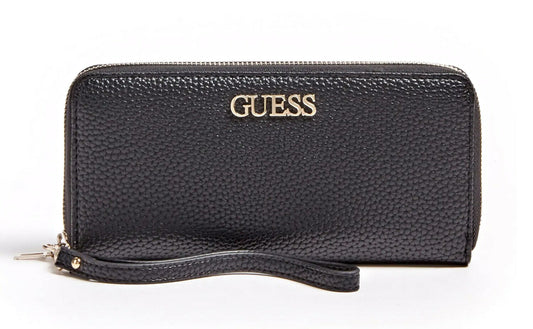 Guess, Alby, Textile Wallet, SLG Large Zip, Black, For Women