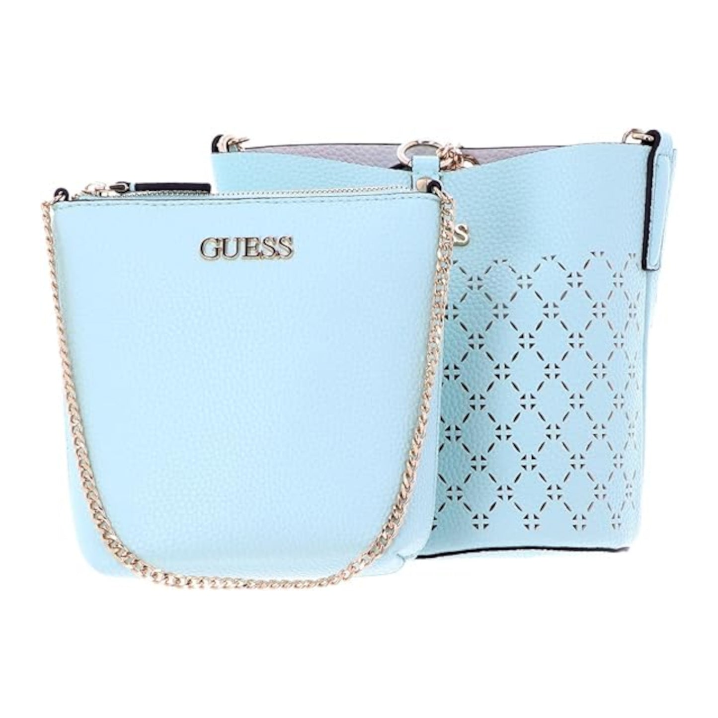 Guess, Amara, Synthetic Leather, Textile Bag, Surf, XG849301, For Women, 18/21 x 20 x 14 / 14/18 x 17.5 x 6.5 cm
