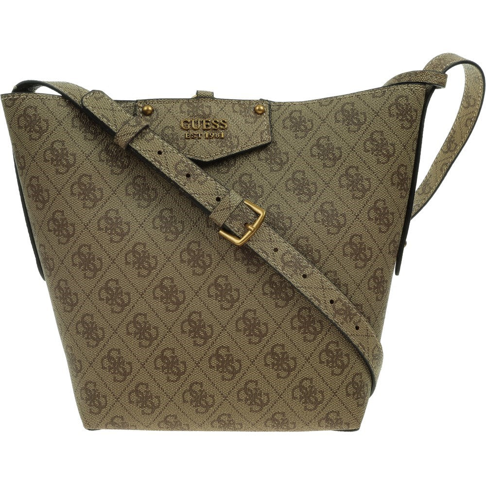 Guess, Brenton, Polyurethane, Textile Bag, Olive, HWESB839001LTL, For Women, 36 x 27 x 13 cm