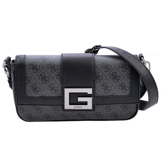 Guess, Brightside, Polyurethane, Textile Bag, 4G Logo, Coal, For Women