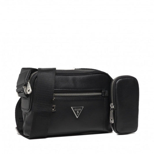 Guess, Certosa, Polyester, Camera Bag, Textile Crossbody Bag, Black, 21 x 14 x 4 cm, For Women