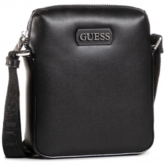 Guess, Dan, Document Holder, Leather Crossbody Bag, Black, Mini, For Men