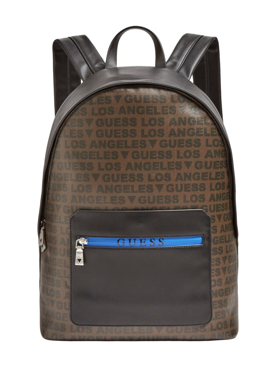 Guess, Dan, Synthetic Leather, Textile Backpack, Black/Brown, For Men