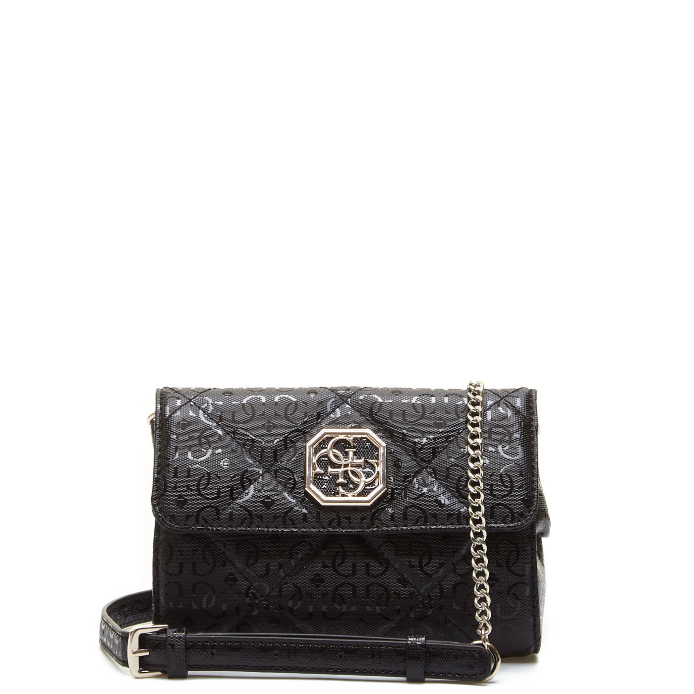 Guess, Dilla Mini Convertible Xbody, Textile Bag, Belt, Black, For Women, 18x13x6 cm