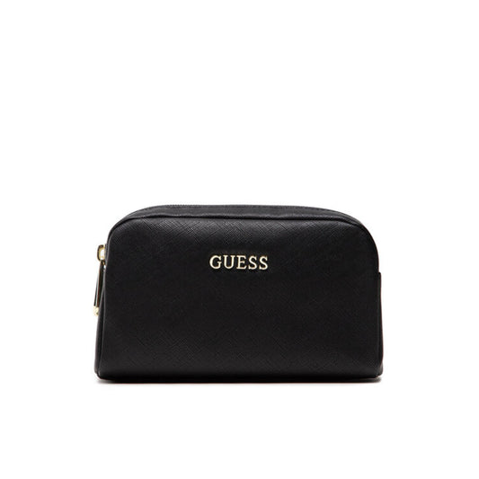 Guess, Earlene, Polyester, Textile Bag, Double Zip, Black, For Women, 10 x 18 x 7.5 cm