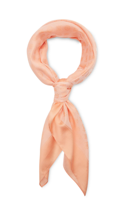 Guess, Helaina Kefiah, Textile Scarf, Coral, 4G Logo, AW8850 POL03, 135 x 135 cm, For Women