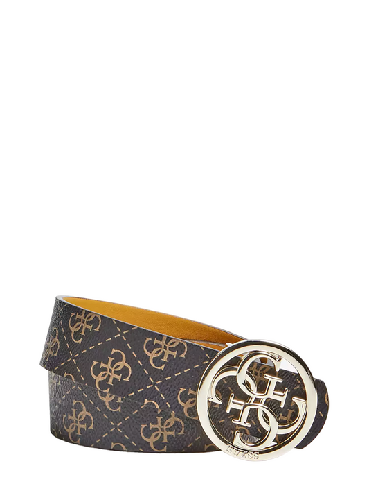 Guess, Jensen Not Ajuster et Rev, Double-Sided Model, Textile Belt, Brown, Mustard Yellow, For Women, 3.5 cm