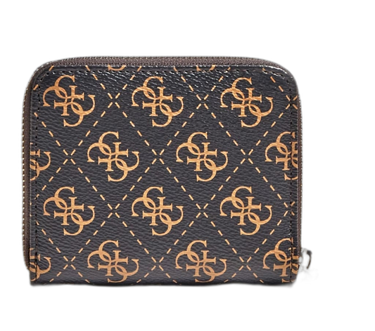 Guess, Kamryn, Textile Wallet, SLG Small Zip, Brown, For Women