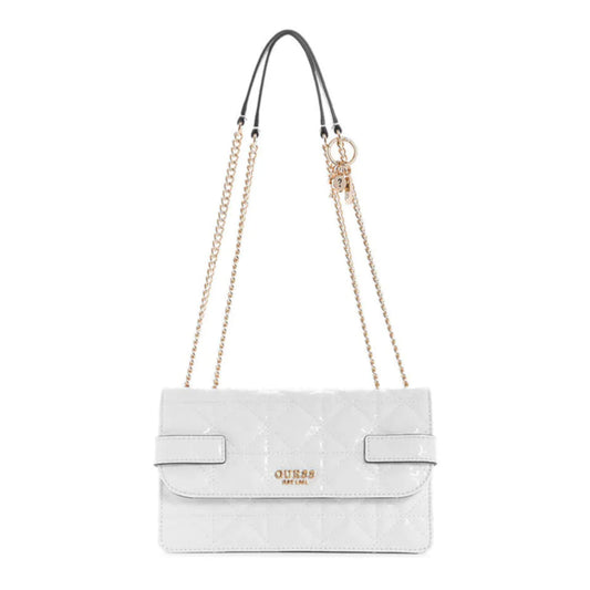 Guess, Malia, Synthetic Leather, Textile Bag, White, GG848821, For Women, 25 x 15 x 9 cm