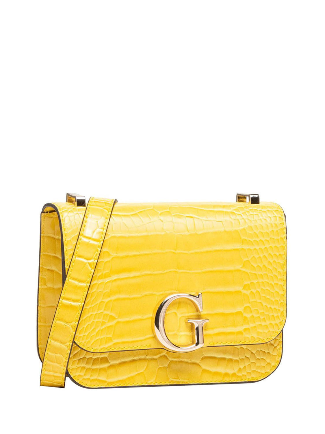 Guess, Corily, Textile Crossbody Bag, Yellow, 18.5 x 14.5 x 7 cm, For Women