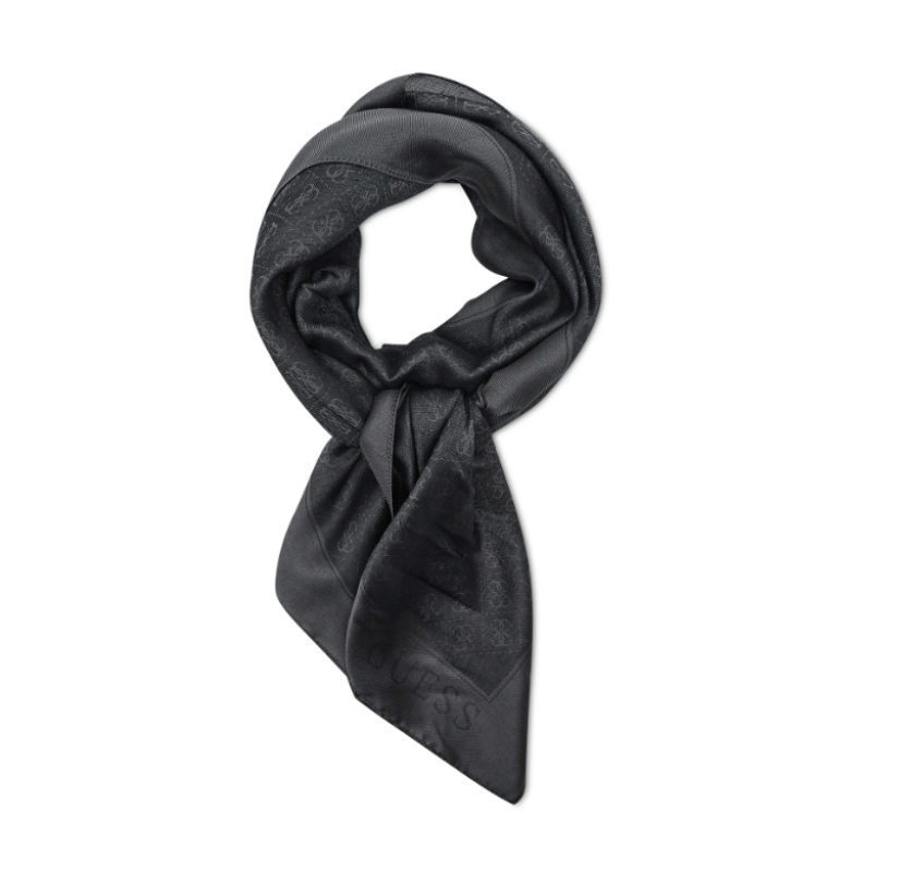 Guess, Rossana, Textile Scarf, Coal, 4G Logo, AW8851 POL03, 135 x 135 cm, For Women