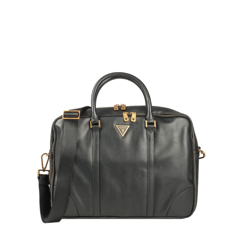 Guess, Scala, Synthetic Leather, Textile Briefcase, HMESCA, Black, 45 x 35 x 5 cm, For Men