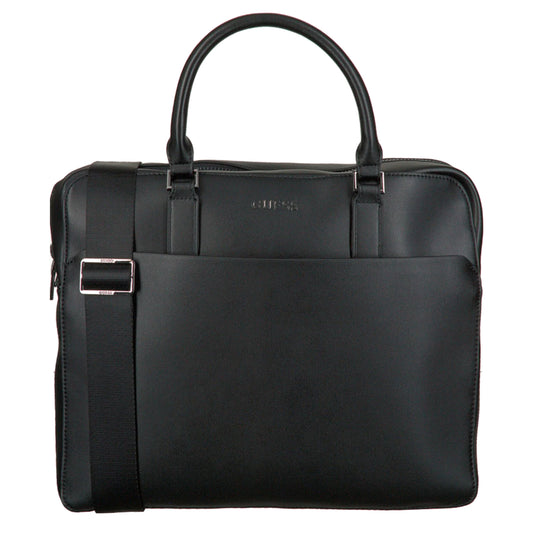 Guess, Scala, Ecological leather, Textile Briefcase, Computer, Black, 36 x 29 x 9 cm, For Men