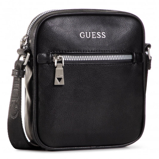 Guess, Scala, Mini, Textile Crossbody Bag, Black, For Men