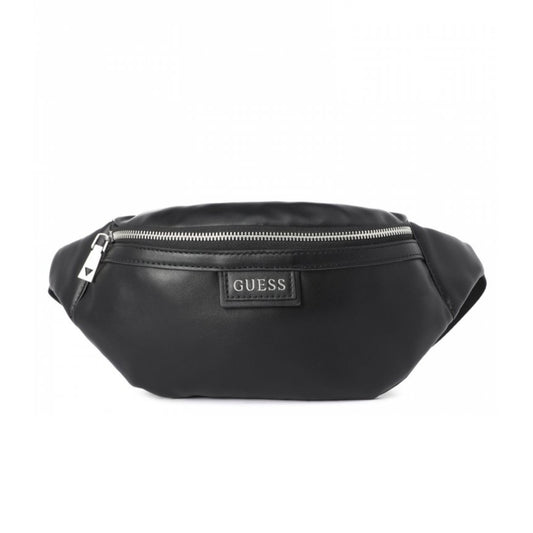 Guess, Scala, Synthetic Leather, Textile Fanny Pack, HMESCAP1230, Black, 21.3 x15 x 7.5 cm, For Men