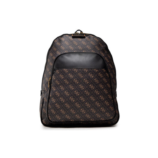 Guess, Vezzola, Synthetic Leather, Textile Backpack, Brown, Laptop Compartiment, hmvezl p1105, For Men, 38 x 33 x 10 cm