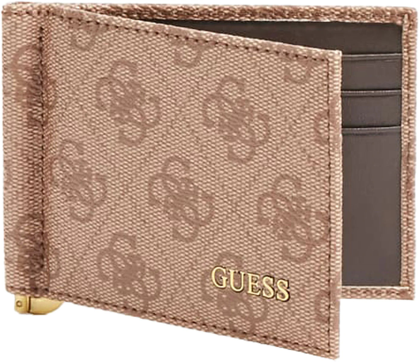 Guess, Vezzola Money, Textile Card Holder, For Back And Credit Cards, Brown, For Men