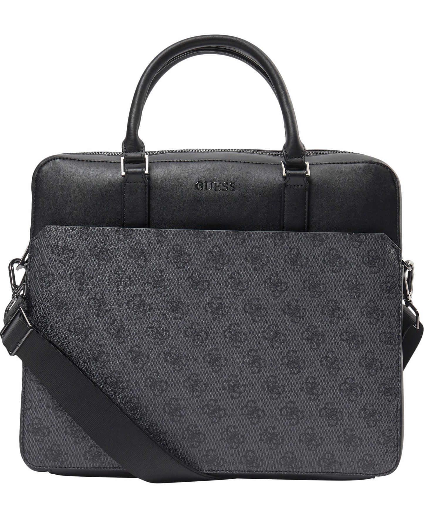 Guess, Vezzola, Polyurethane, Textile Briefcase, Computer, Black, 35 x 29 x 9 cm, For Men